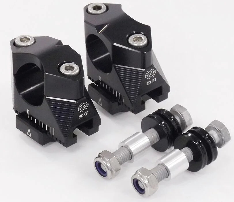 Gilles Tooling 2DGT Adjustable Motorcycle Handlebar Risers Black (2DGT-02-01)