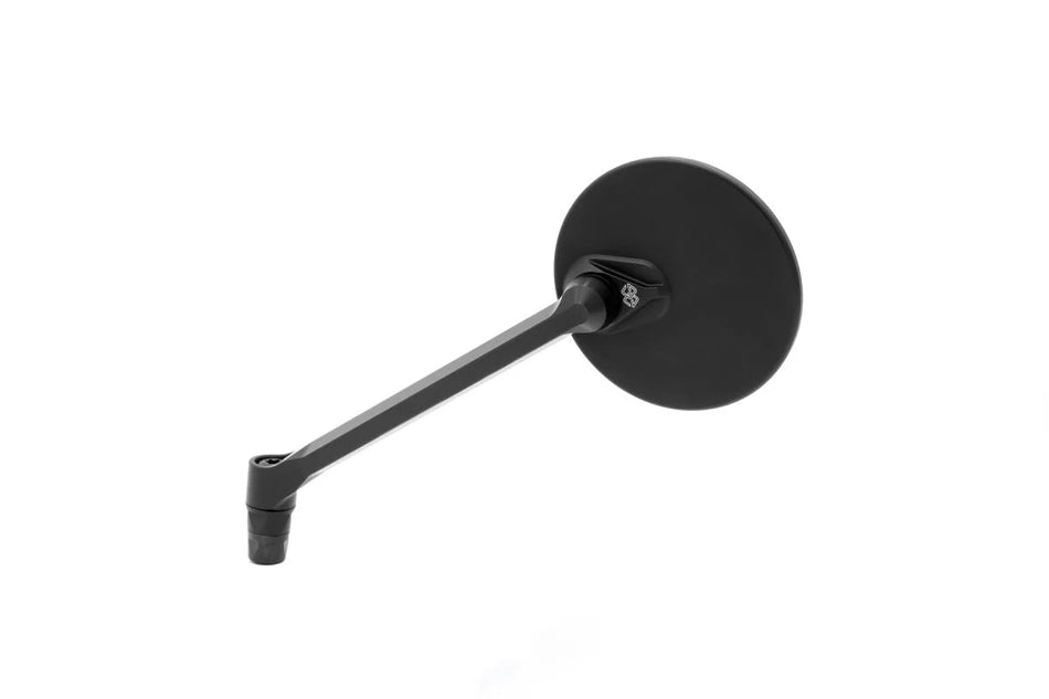 Gilles Tooling MOON Round Motorcycle Mirror Left Matt Black (M04-03-L-BD)