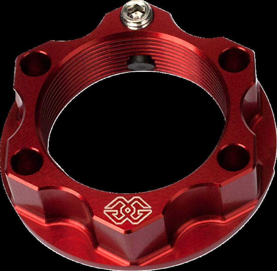 Gilles Tooling ACMA Aluminium Motorcycle Top Yoke Nut M28x1.0 Kit Red