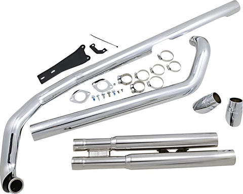 Cobra 2-into-2 Slash Down Hot Rod Speedster Exhaust System Chrome (2817)