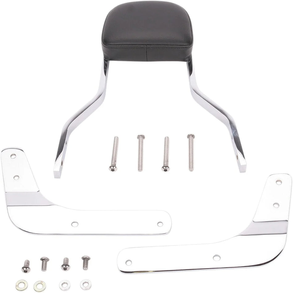 Cobra Short Square Sissy Bar Chrome with Pad (02-5610)