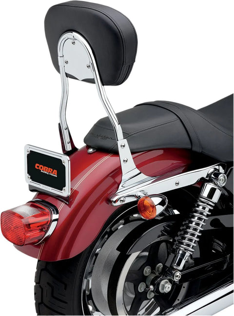 Cobra Short Round Sissy Bar Chrome with Pad (602-1300)