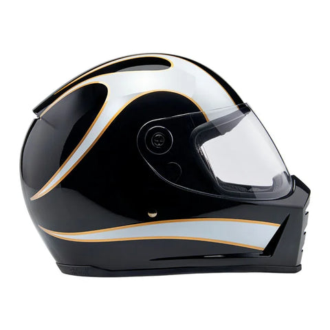 Biltwell Lane Splitter Helmet White Flames