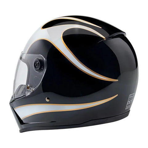 Biltwell Lane Splitter Helmet White Flames