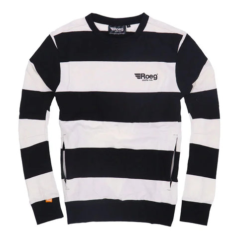 ROEG Shawn Stripe Sweatshirt Off-White/Black
