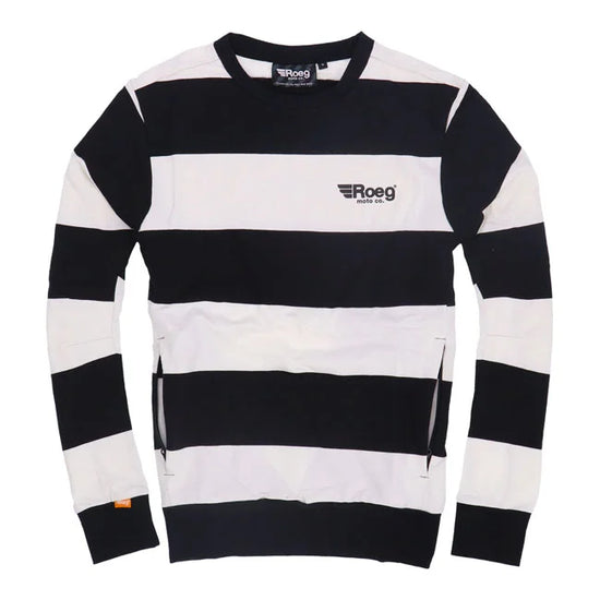 ROEG Shawn Stripe Sweatshirt Off-White/Black