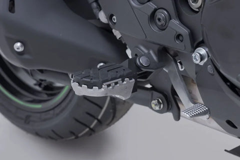 SW-Motech Ion Footrest Kit Silver — Kawasaki Versys