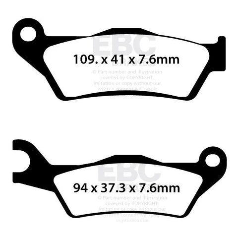 EBC Organic Front Brake Pads Vespa GTS 310 HPE ABS, Piaggio TPH 50 SFA732