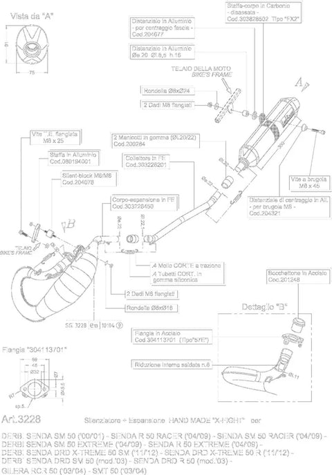 LeoVince X-Fight Black Edition Full Exhaust System SS Derbi