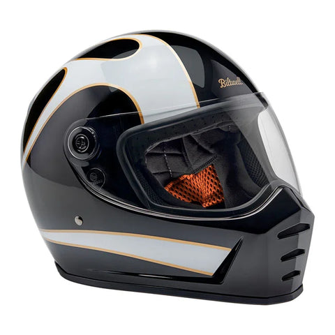 Biltwell Lane Splitter Helmet White Flames