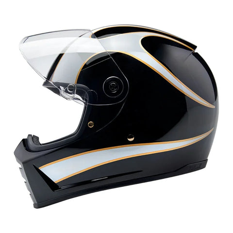 Biltwell Lane Splitter Helmet White Flames
