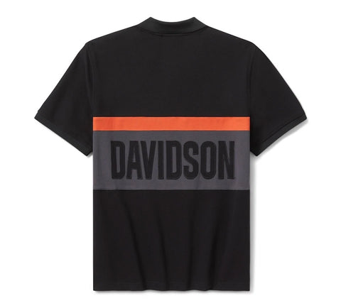 96796-25VM Harley-Davidson Polo-knit,black/grey Colorbloc