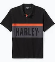 96796-25VM Harley-Davidson Polo-Strick, schwarz/grau Colorbloc