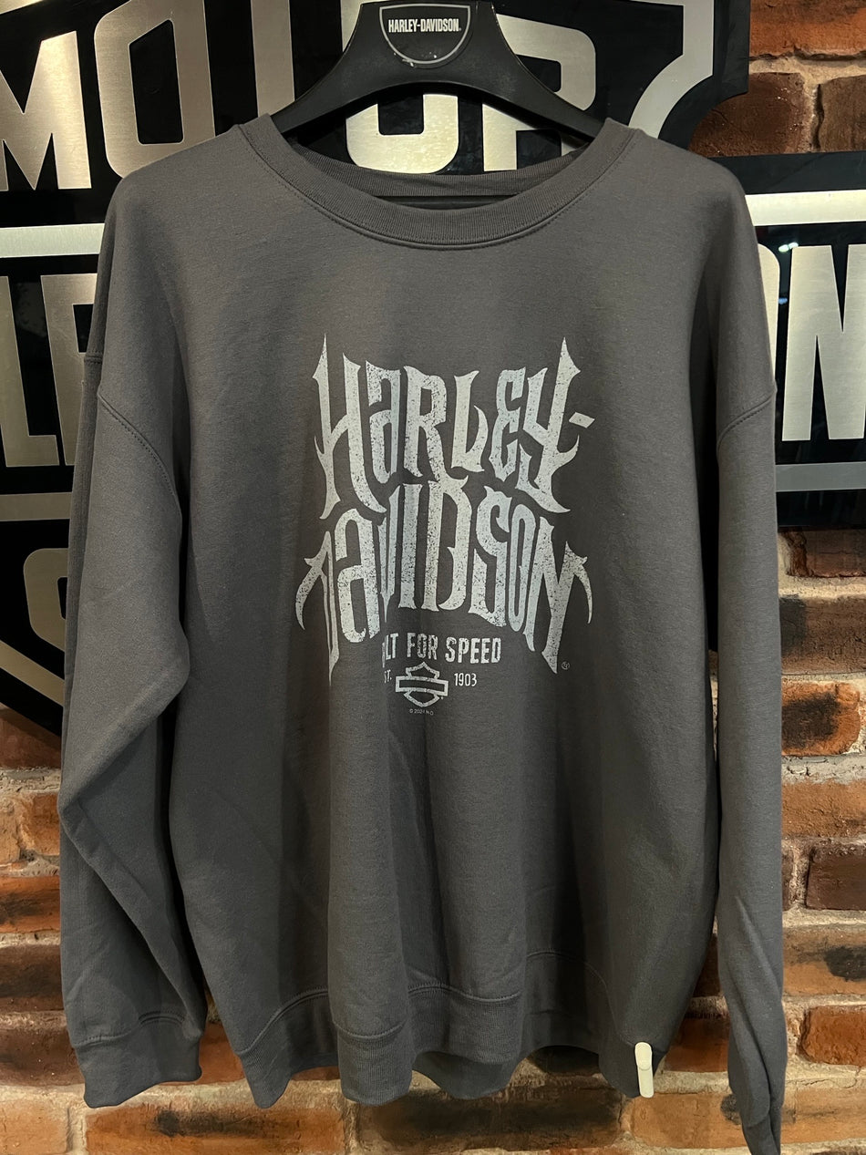 Original Leeds Harley-Davidson Händlerpullover „Horned“ Grau 40291747