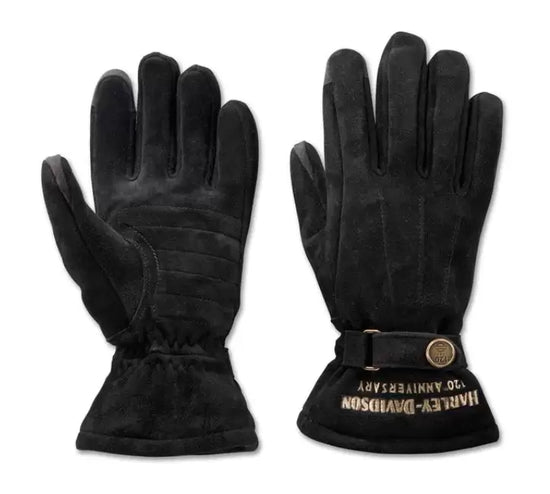 Original Harley-Davidson® 120. Jubiläumshandschuhe aus wehmütigem Leder für Damen, 97216-23VW