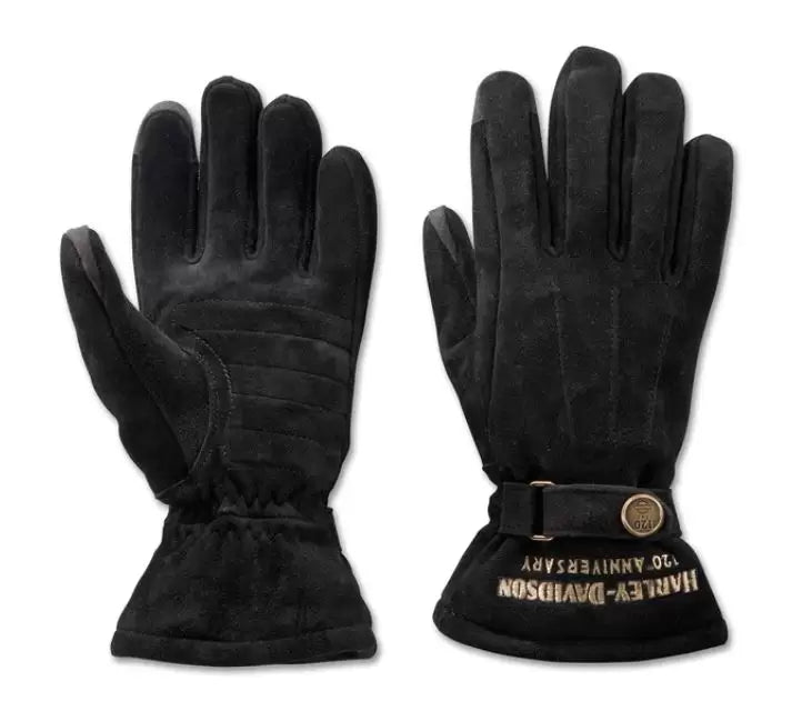 Original Harley-Davidson® 120. Jubiläumshandschuhe aus wehmütigem Leder für Damen, 97216-23VW