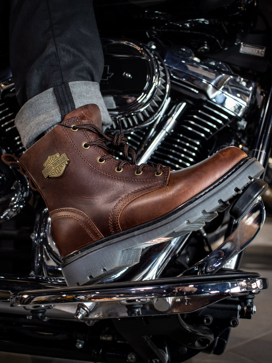 Harley Davidson Herren-Stiefelette Asherton, 5 Zoll, mit Schnürung, Braun, D93782