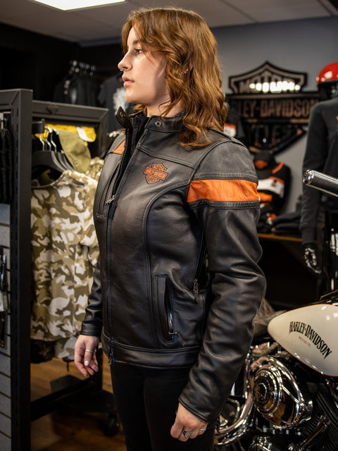 Harley-Davidson® Damen Hwy-100 wasserdichte Lederjacke 98005-22EW