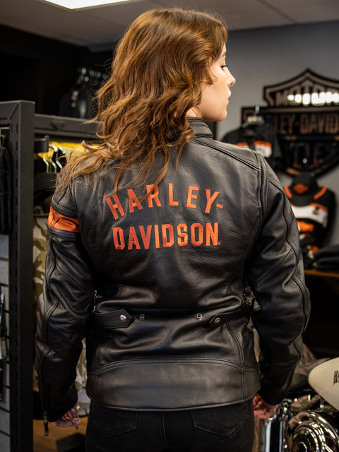 Harley-Davidson® Damen Hwy-100 wasserdichte Lederjacke 98005-22EW