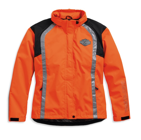 Harley-Davidson® Damen-Regenjacke mit hoher Sichtbarkeit und reflektierendem Aufdruck 98163-18EW