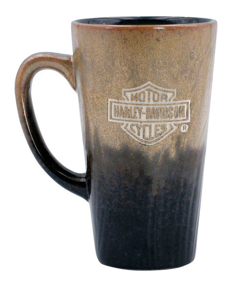 Harley-Davidson® Latte-Tasse aus Keramik mit graviertem Bar &amp; Shield-Logo HDX-98637